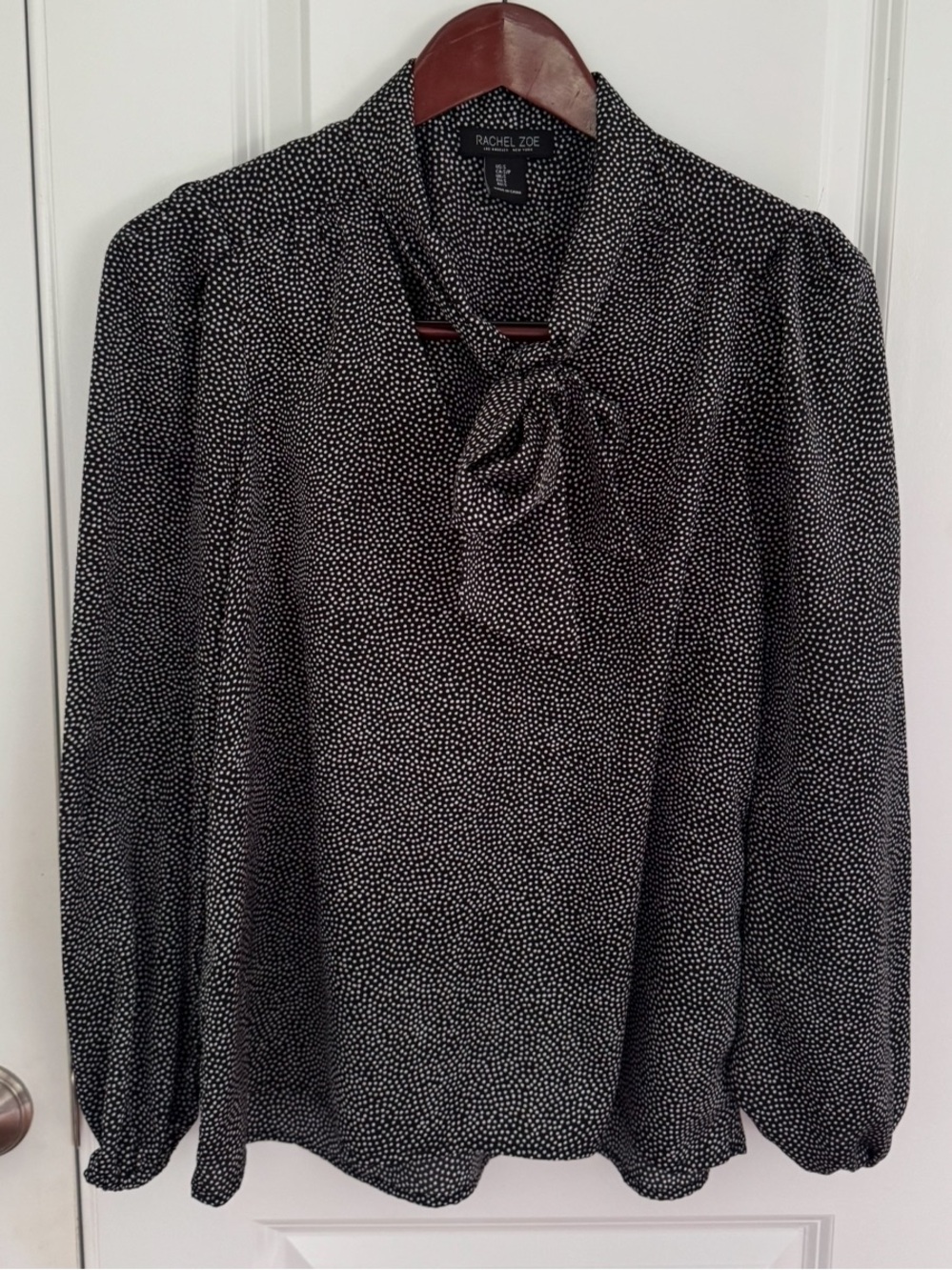 Rachel Zoe Polka Dot Neck Tie Blouse